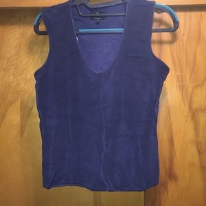 Georgia Armani blue v neck crop top navy